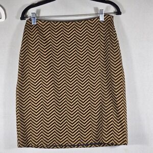 INC International Concepts Women's Chevron Knit Pencil Skirt Size 8 Tan Black...